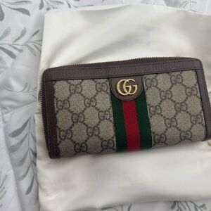Gucci Beige and Brown GG Canvas Wallet